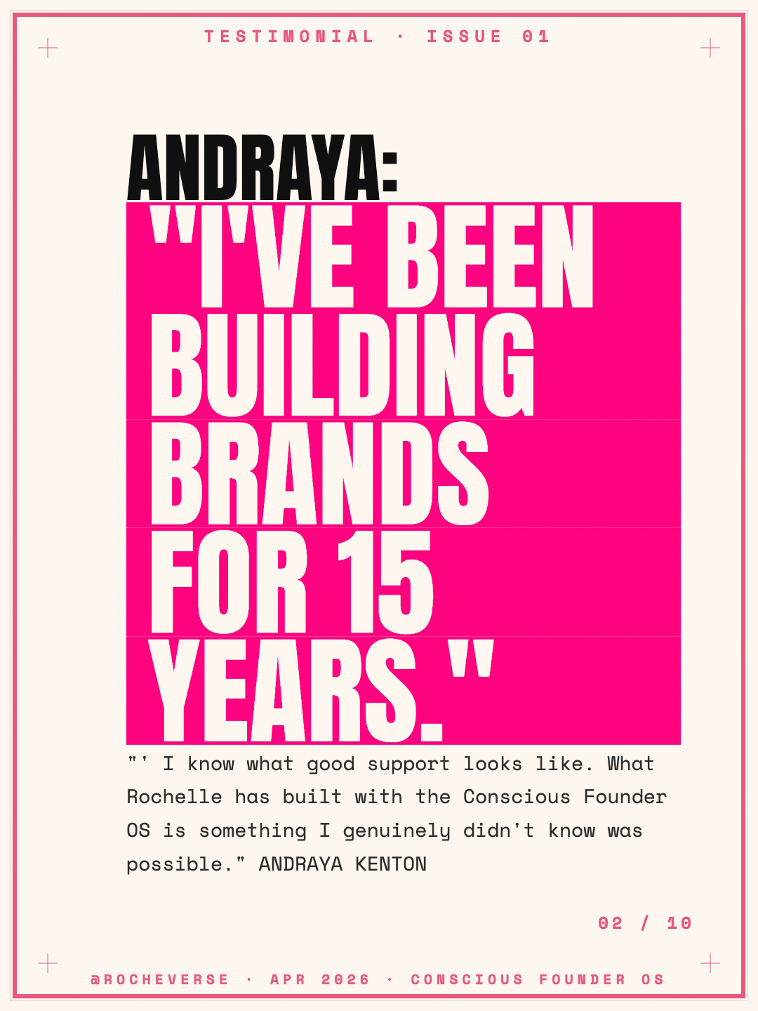 Conscious Founder OS — Testimonial slide 2