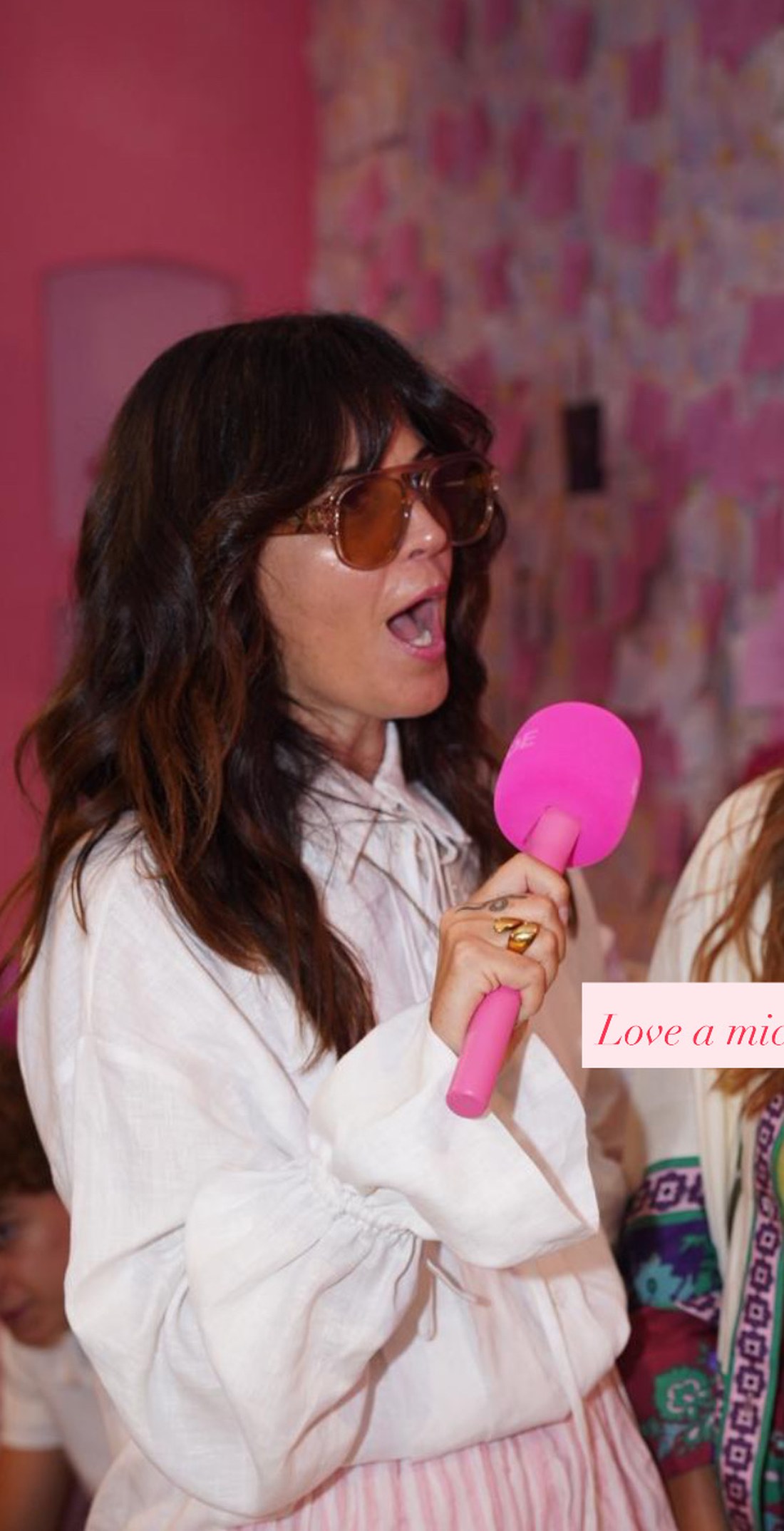 Rochelle Livingstone with a microphone